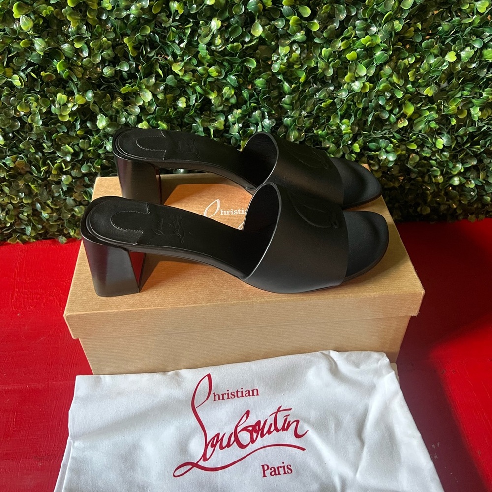Christian Louboutin Black Mules Elegant Design